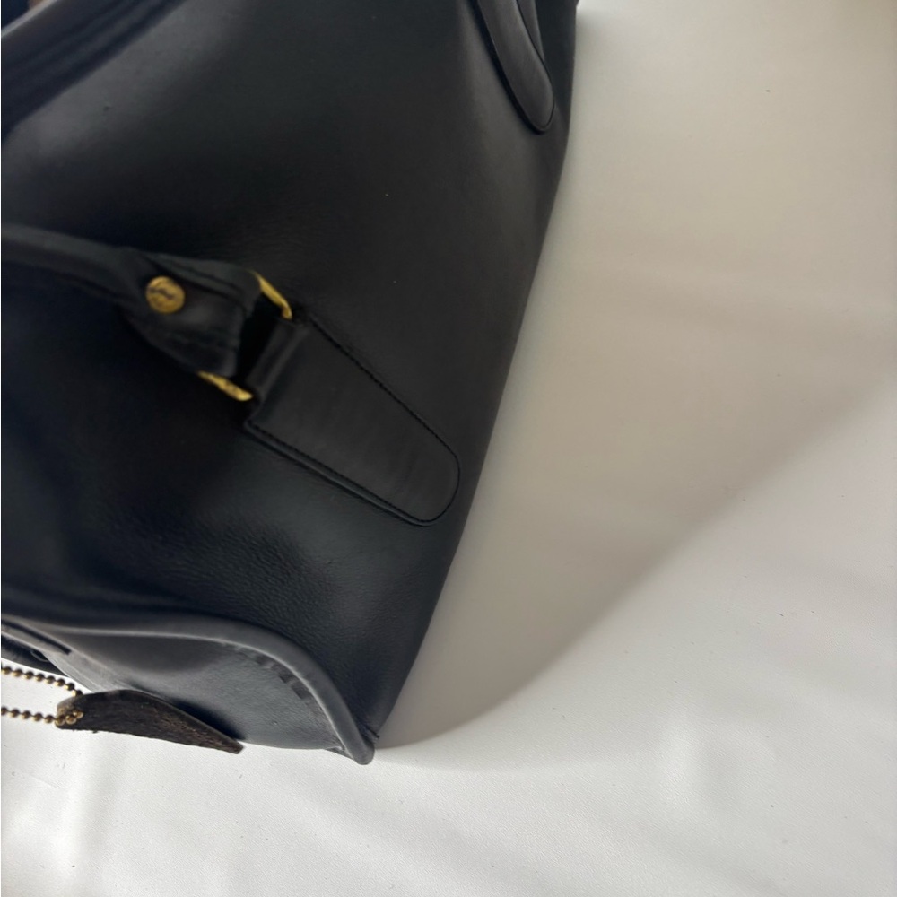 Coach Black Leather Satchel with Brass Hardware - Picture 6 of 12